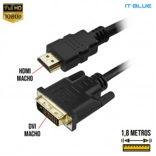 Cabo DVI x HDMI 1,8m LE-6626 It Blue